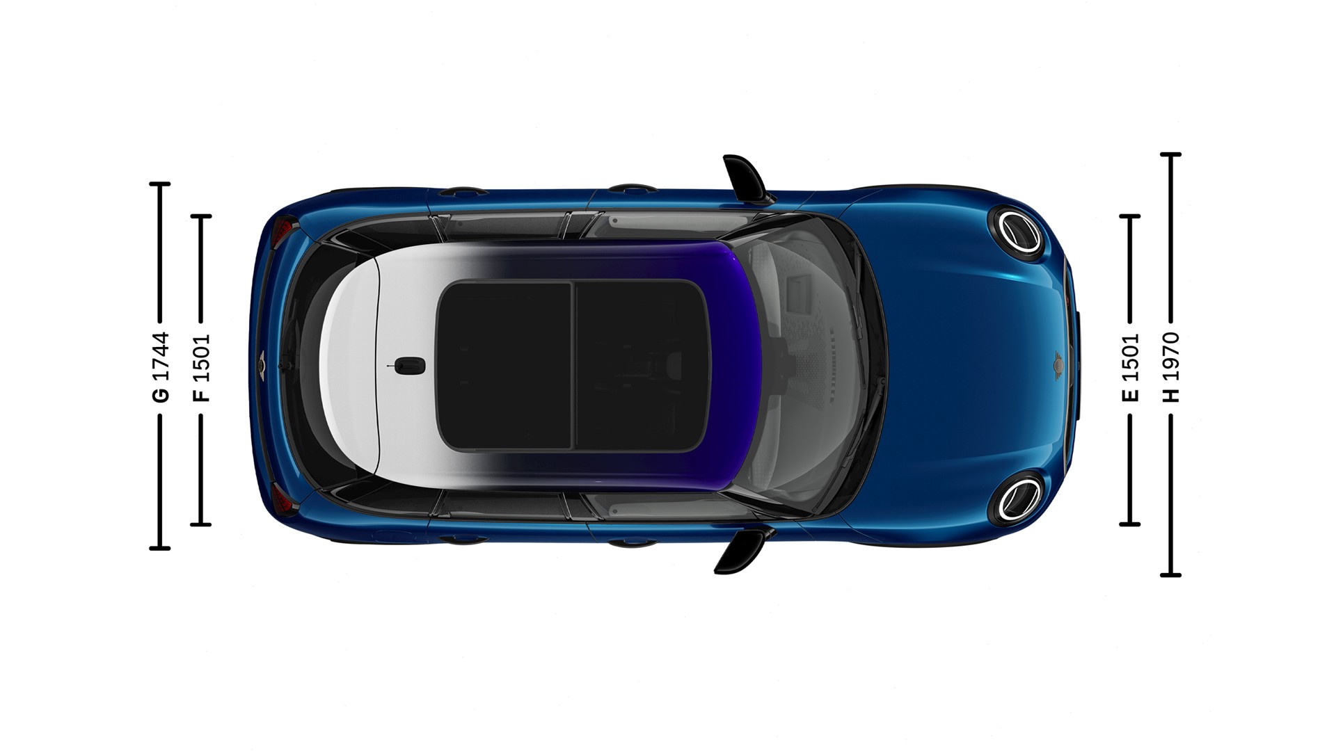 Πεντάθυρο MINI Cooper - διαστάσεις- εικόνα εισαγωγής - πανοραμική λήψη